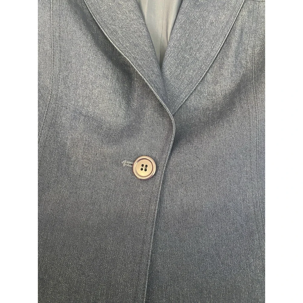 NWT Kasper & Co ASL Blue Blazer‎ Suit Jacket Size 8 One Button  Long Line